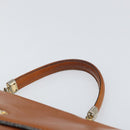 BOTTEGA VENETA Hand Bag Leather Brown Gold Auth ti3772-8