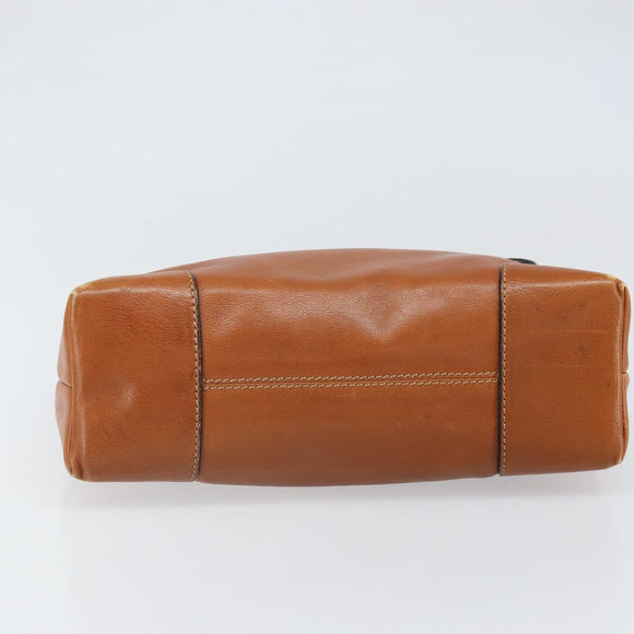 BOTTEGA VENETA Hand Bag Leather Brown Gold Auth ti3772