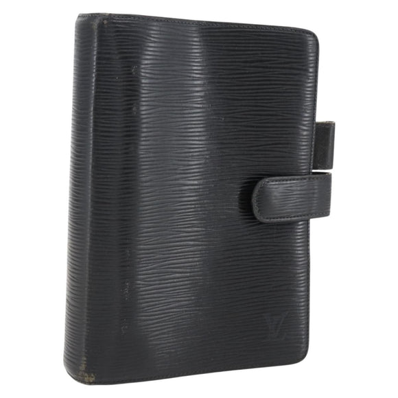 LOUIS VUITTON Epi Agenda MM Dagplanneromslag Zwart R20042 LV Auth ti3776
