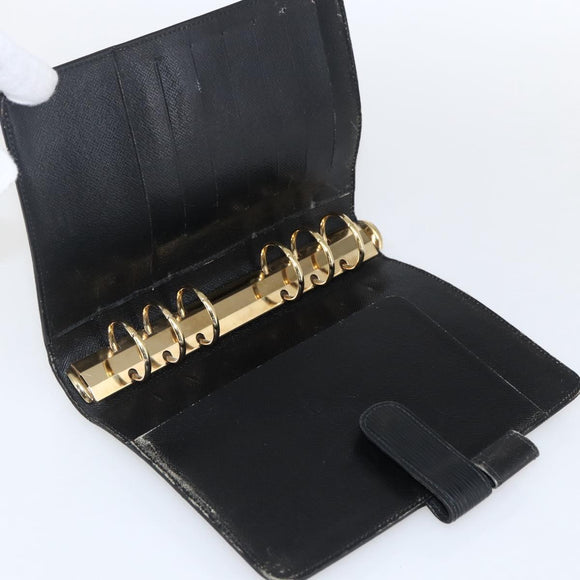 LOUIS VUITTON Epi Agenda MM Dagplanneromslag Zwart R20042 LV Auth ti3776