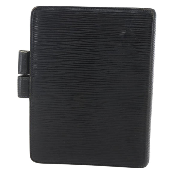 LOUIS VUITTON Epi Agenda MM Dagplanneromslag Zwart R20042 LV Auth ti3776
