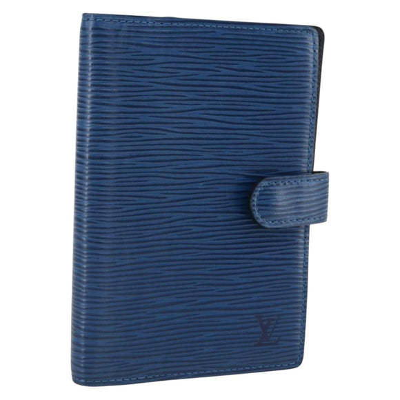 LOUIS VUITTON Epi Agenda PM Day Planner Cover Blue R20055 LV Auth ti3777