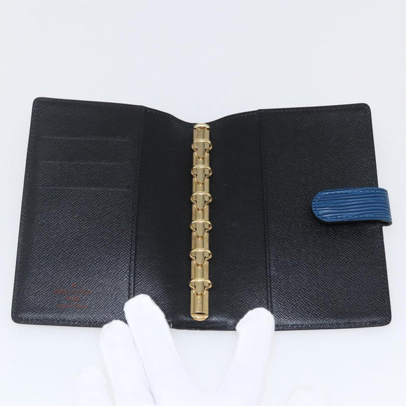 LOUIS VUITTON Epi Agenda PM Day Planner Cover Blue R20055 LV Auth ti3777