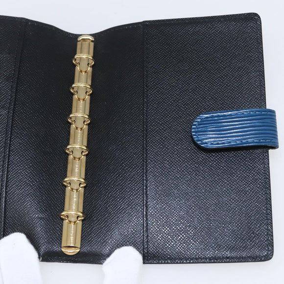 LOUIS VUITTON Epi Agenda PM Day Planner Cover Blue R20055 LV Auth ti3777