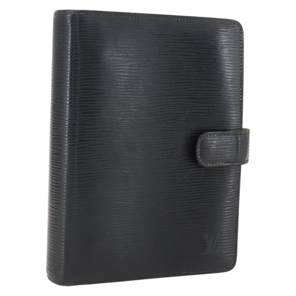 LOUIS VUITTON Epi Agenda MM Day Planner Cover Black R20042 LV Auth ti3778