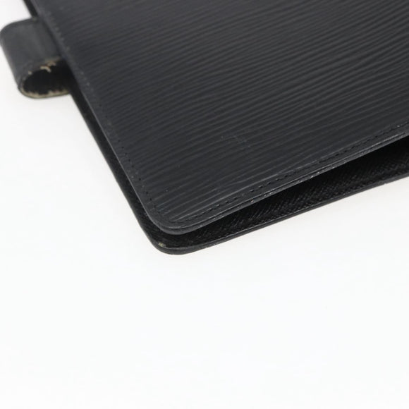 LOUIS VUITTON Epi Agenda MM Day Planner Cover Black R20042 LV Auth ti3778