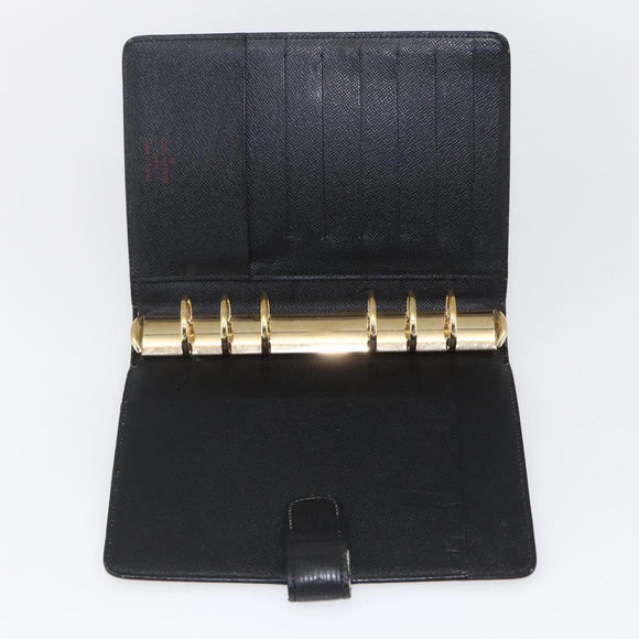 LOUIS VUITTON Epi Agenda MM Day Planner Cover Black R20042 LV Auth ti3778