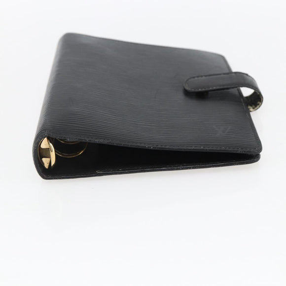 LOUIS VUITTON Epi Agenda MM Day Planner Cover Black R20042 LV Auth ti3778