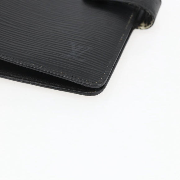 LOUIS VUITTON Epi Agenda MM Day Planner Cover Black R20042 LV Auth ti3778