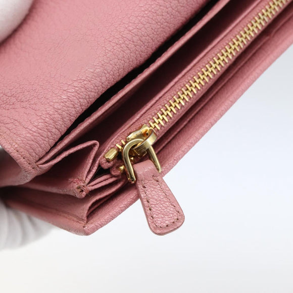 Miu Miu Long Wallet Leather Pink Auth ti3779