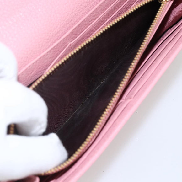 Miu Miu Long Wallet Leather Pink Auth ti3779