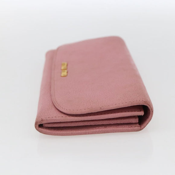 Miu Miu Long Wallet Leather Pink Auth ti3779