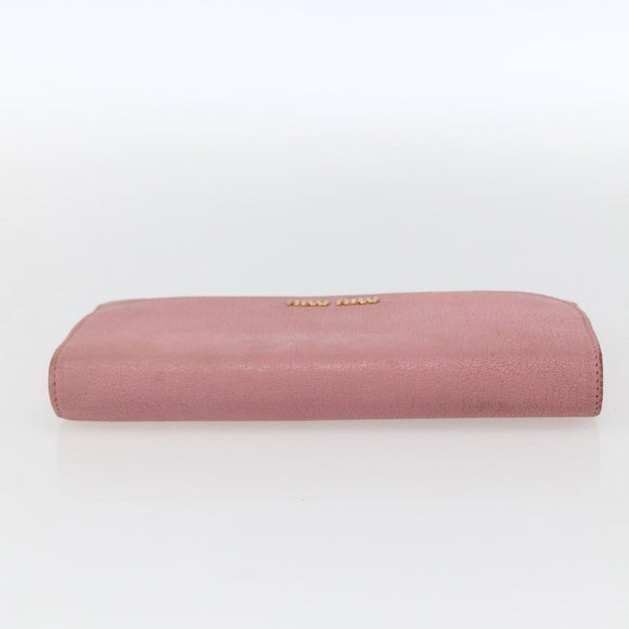 Miu Miu Long Wallet Leather Pink Auth ti3779