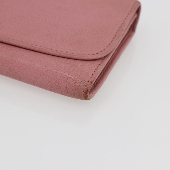 Miu Miu Long Wallet Leather Pink Auth ti3779