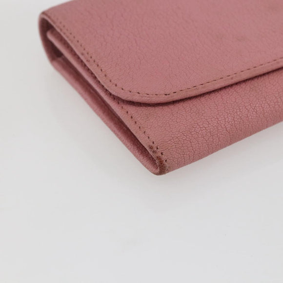 Miu Miu Long Wallet Leather Pink Auth ti3779