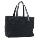 CHANEL New Travel Line Tote Bag Nylon Black Gold CC Auth ti3781-1
