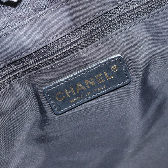 CHANEL New Travel Line Tote Bag Nylon Black Gold CC Auth ti3781