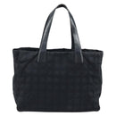 CHANEL New Travel Line Tote Bag Nylon Black Gold CC Auth ti3781-13