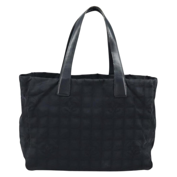 CHANEL New Travel Line Tote Bag Nylon Black Gold CC Auth ti3781