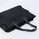 CHANEL New Travel Line Tote Bag Nylon Black Gold CC Auth ti3781-6