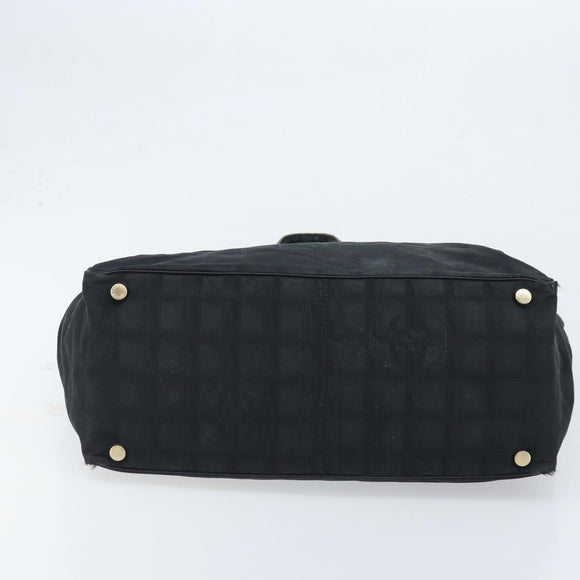 CHANEL New Travel Line Tote Bag Nylon Black Gold CC Auth ti3781