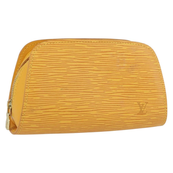 LOUIS VUITTON Epi Dauphine PM Pouch Yellow M48449 LV Auth ti3784