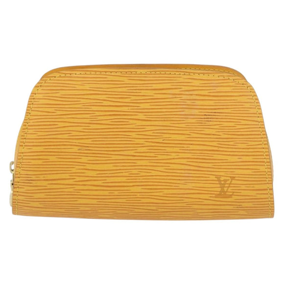 LOUIS VUITTON Epi Dauphine PM Pouch Yellow M48449 LV Auth ti3784