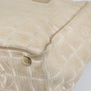 CHANEL New Travel Line Tote Bag Nylon Beige Gold CC Auth ti3788-16