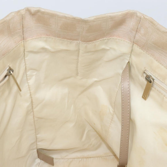 CHANEL New Travel Line Tote Bag Nylon Beige Gold CC Auth ti3788