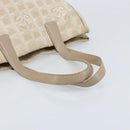 CHANEL New Travel Line Tote Bag Nylon Beige Gold CC Auth ti3788-7