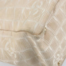 CHANEL New Travel Line Tote Bag Nylon Beige Gold CC Auth ti3789-13