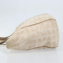 CHANEL New Travel Line Tote Bag Nylon Beige Gold CC Auth ti3789-5