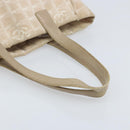CHANEL New Travel Line Tote Bag Nylon Beige Gold CC Auth ti3789-7
