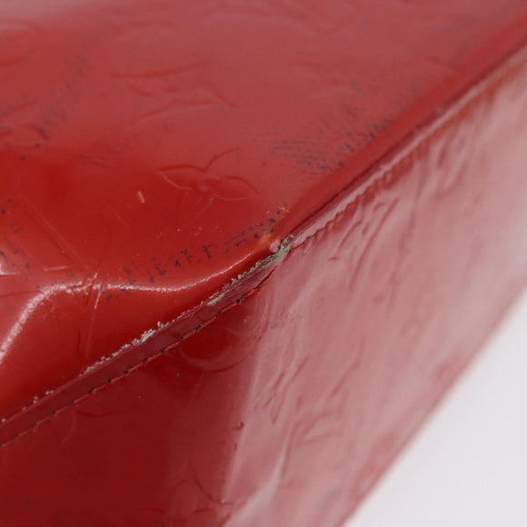 LOUIS VUITTON Monogram Vernis Reade PM Hand Bag Red Rouge M91088 LV Auth ti3791