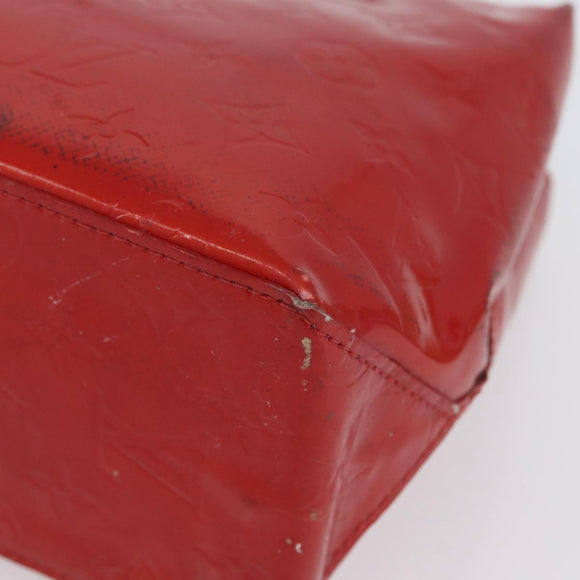 LOUIS VUITTON Monogram Vernis Reade PM Hand Bag Red Rouge M91088 LV Auth ti3791