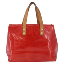 LOUIS VUITTON Monogram Vernis Reade PM Hand Bag Red Rouge M91088 LV Auth ti3791-13