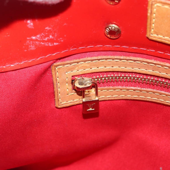 LOUIS VUITTON Monogram Vernis Reade PM Hand Bag Red Rouge M91088 LV Auth ti3791