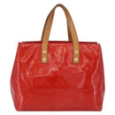LOUIS VUITTON Monogram Vernis Reade PM Hand Bag Red Rouge M91088 LV Auth ti3791-2