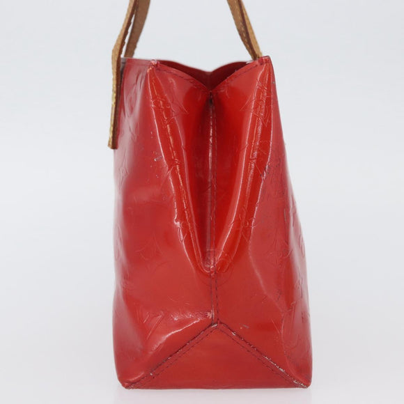 LOUIS VUITTON Monogram Vernis Reade PM Hand Bag Red Rouge M91088 LV Auth ti3791