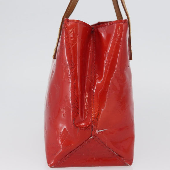 LOUIS VUITTON Monogram Vernis Reade PM Hand Bag Red Rouge M91088 LV Auth ti3791