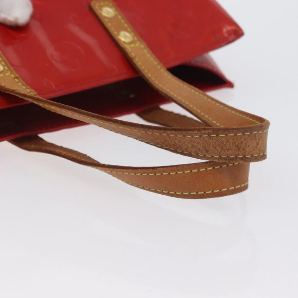 LOUIS VUITTON Monogram Vernis Reade PM Hand Bag Red Rouge M91088 LV Auth ti3791