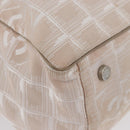 CHANEL New Travel Line Tote Bag Nylon Beige Silver CC Auth ti3793-12