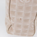 CHANEL New Travel Line Tote Bag Nylon Beige Silver CC Auth ti3793-7