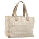 CHANEL New Travel Line Tote Bag Nylon Beige Gold CC Auth ti3795-1