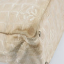 CHANEL New Travel Line Tote Bag Nylon Beige Gold CC Auth ti3795-11