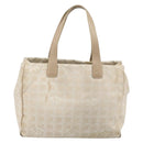 CHANEL New Travel Line Tote Bag Nylon Beige Gold CC Auth ti3795-3