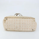 CHANEL New Travel Line Tote Bag Nylon Beige Gold CC Auth ti3795-9