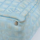 CHANEL New Travel Line Tote Bag Nylon Blue Silver CC Auth ti3796-10