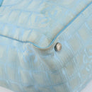 CHANEL New Travel Line Tote Bag Nylon Blue Silver CC Auth ti3796-11