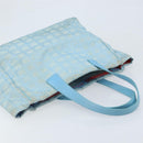 CHANEL New Travel Line Tote Bag Nylon Blue Silver CC Auth ti3796-6